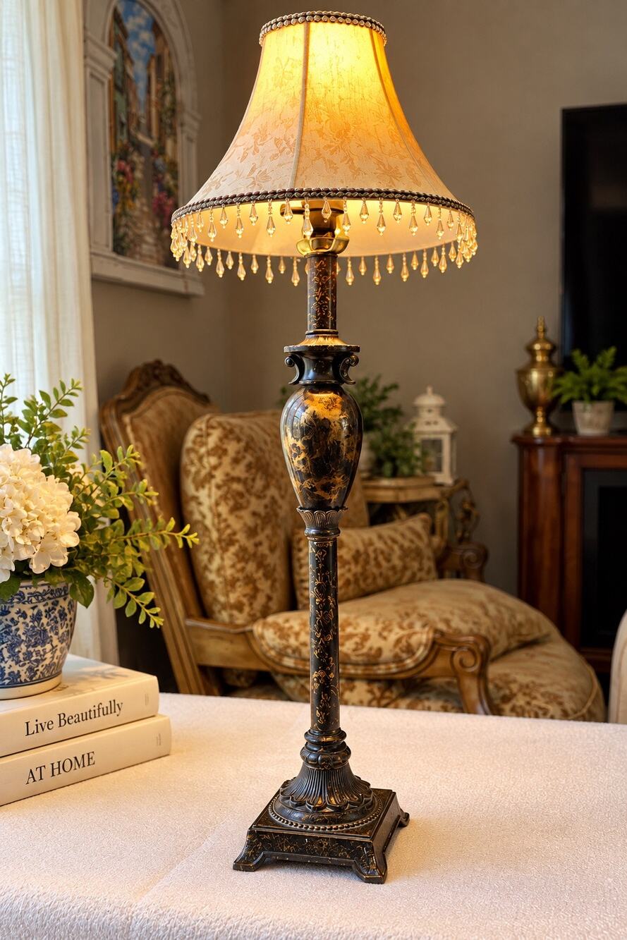 vintage-style table lamp appears to resemble the Signature Design by Ashley
